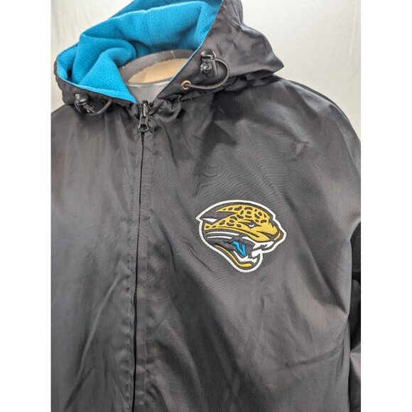 Jacksonville Jaguars Black Blue Hooded Reversable Full Zip Jacket Size XL - Picture 2 of 11